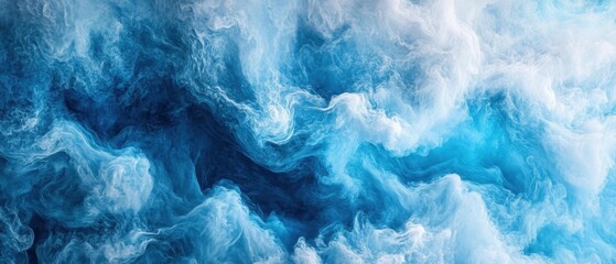 Obraz premium Serene abstract ocean wave texture in shades of blue and white creating a calming and peaceful visual experience for backgrounds and designs
