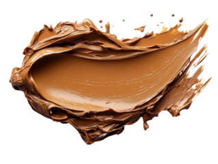 Creamy brown paint stroke with texture and movement