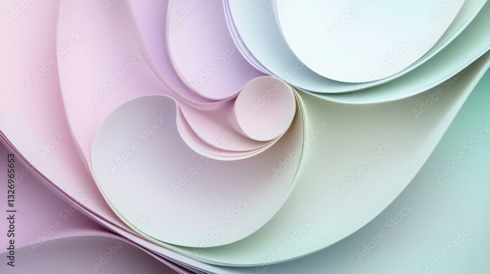 Poster pastel gradient paper waves abstract background for modern design projects