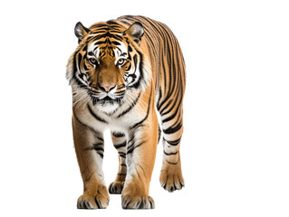 Fototapeta premium a tiger walking on a white background