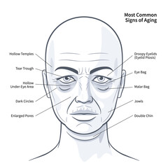 Most Common Signs of Aging. The woman faced age problems. Age skin. Healthcare illustration