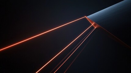 Abstract laser lines angled in dark geometric space