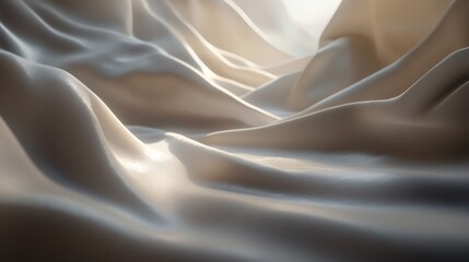 Fototapeta premium Abstract Creamy Fabric Texture with Delicate Folds and Subtle Light