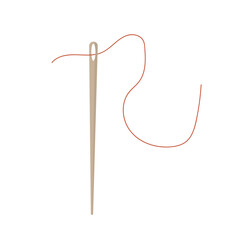 vector needle and thread attached to the eye of the needle