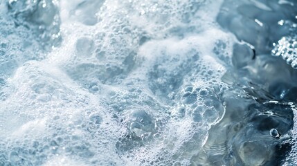Close up view of bubbles and foam in crystal clear water creating an abstract background : Generative AI