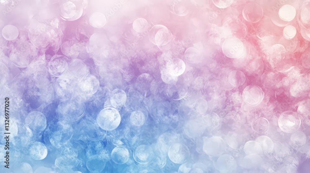 Poster Abstract pastel gradient bokeh background with soft circles and light effects