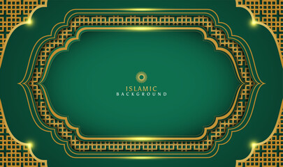 Luxury decorative green Islamic background