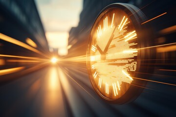 Abstract Representation of Time in Market Research Insights with Futuristic Clock