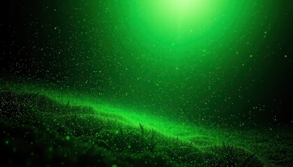 Ethereal Green Underwater Scene with Particles, Light Rays, and Subtle Texture of Ocean Floor Creating a Mystical Atmosphere for Nature and Environment Imagery