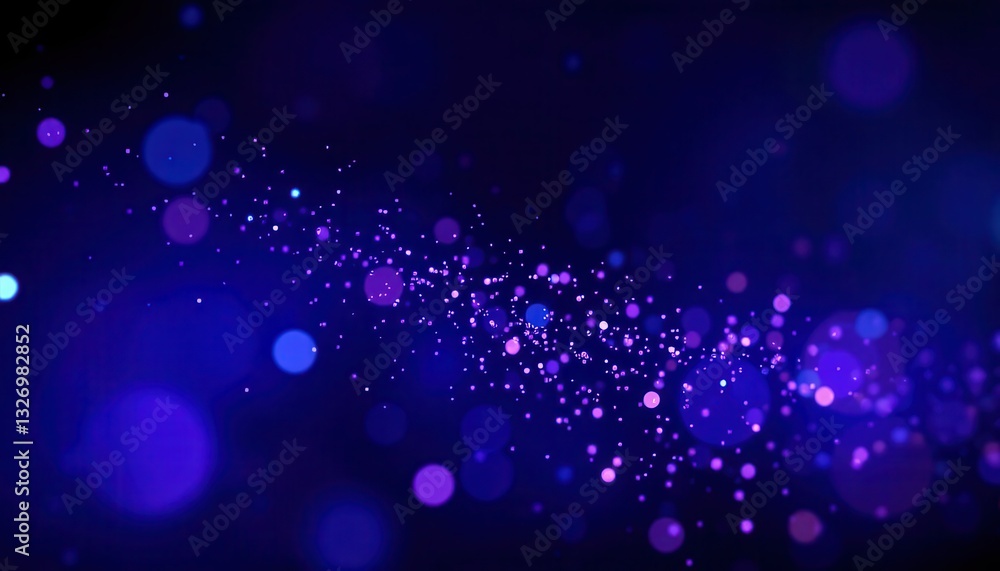 Aufkleber abstract shimmering particles in vibrant purple and blue colors creating a magical effect on a dark 