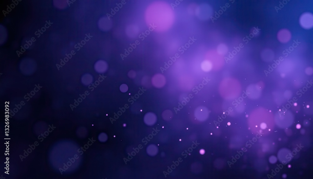 Poster abstract background with soft bokeh lights in shades of purple and blue creating a dreamy atmosphere