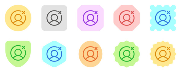 Vector unfollow, delete user icon. Black, white background. Perfect for app and web interfaces, infographics, presentations, marketing, etc.