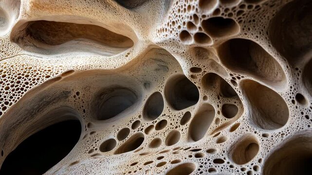 Intricate patterns of porous rock formation highlighting erosion and texture, trypophobia, clusters