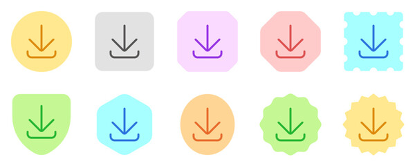 Editable vector download arrow icon. Part of a big icon set family. Perfect for web and app interfaces, presentations, infographics, etc