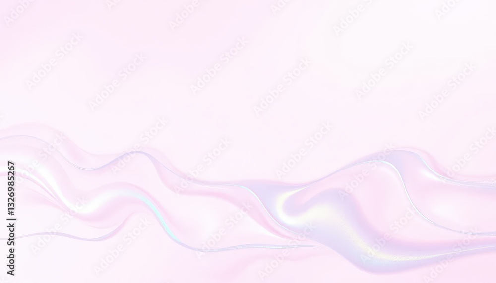 Aufkleber soft fluid waves in pastel pink and white background with smooth gradients and gentle curves for abs
