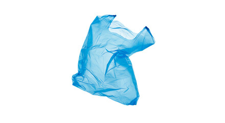 Obraz premium Floating Blue Plastic Bag Isolated Background Studio Shot art eco sky item wind fold light clean 