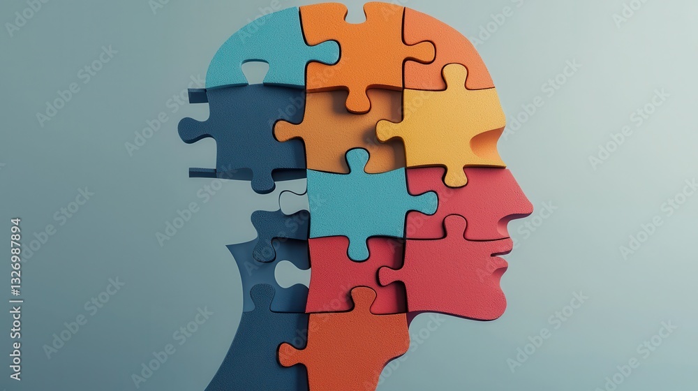 Poster geometric puzzle of the mind a conceptual depicting the complexity and intricacy of identity emotion
