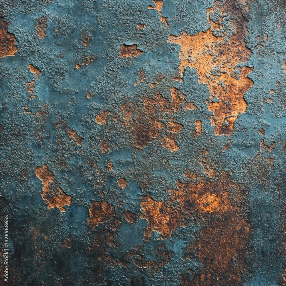 Poster abstract rust and teal texture background with weathered paint and metallic surface detail industria