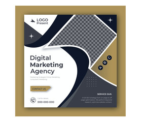 Digital marketing and corporate business promotion social media post design banner template