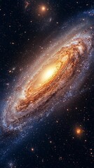 Fototapeta premium Stunning Spiral Galaxy Illuminated by Celestial Stars and Cosmic Dust