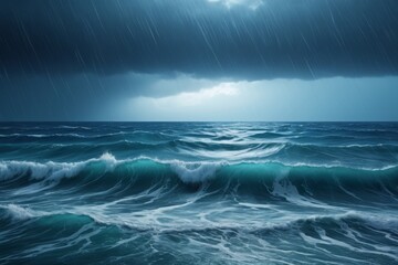 Fototapeta premium there is a large wave in the ocean with a dark sky