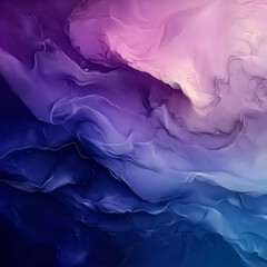 Obraz premium Abstract digital artwork featuring layered, wavy shapes in shades of purple, blue, and black. The design resembles a stylized mountainous landscape or paper-cut effect, creating depth and dimension