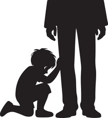 Scared child illustration