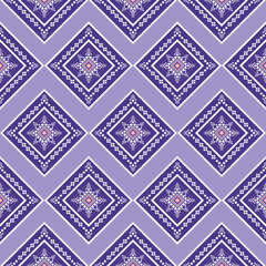 seamless pattern beautiful square and diamond purple and blue