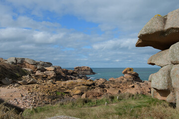 Joli paysage de la côte de granit rose en Bretagne - France