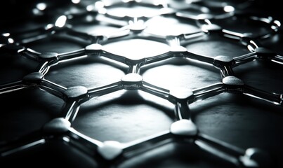 Obraz premium 3D render of graphene molecular structure, science background