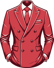 red jacket isolated on white background