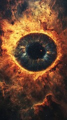 Cosmic Eye: Stunning Image of Galactic Nebula and Stars in Space