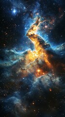 Starry Nebula in a Colorful Galactic Scene