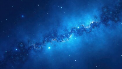Fototapeta premium Abstract blue watercolor night sky, dark and light shades create star effect , illustration, magical, mystery