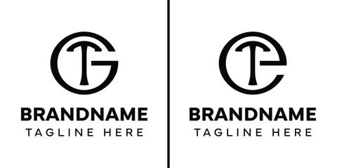 Letters GT and ET Monogram Logo, suitable for any business with GT TG ET TE initials