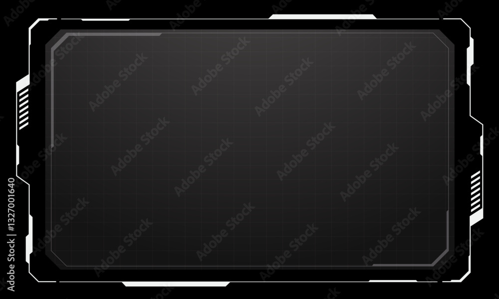Poster hud frames white grey user interface elements design modern technology futuristic control panel scre