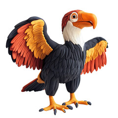 Obraz premium Playdough Condor Sculpture in Vibrant Colors with Detailed Features and Realistic Design Ideal for Creative Projects