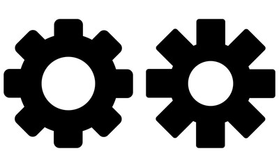 Black settings icon. Cogwheel symbol. Gear wheel vector linear icon for use in any purpose.  Gear symbol vector sign isolated on white background. eps10 55
