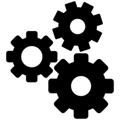 Black settings icon. Cogwheel symbol. Gear wheel vector linear icon for use in any purpose.  Gear symbol vector sign isolated on white background. eps10 55
