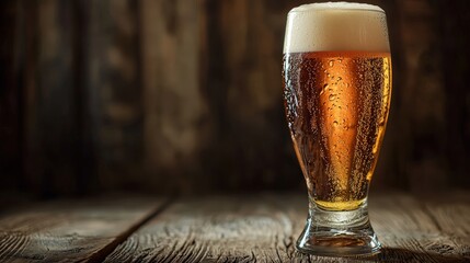 Crisp glass of citrus-infused wheat beer perfectly served for refreshing sips in warm weather ideal for relaxing moments