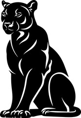 Black panther silhouette vector illustration