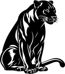 Black panther silhouette vector illustration