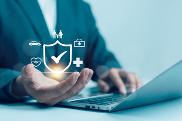 The concept of insurance represents various types of insurance such as insurance, travel, benefits, plans, health, home, auto, travel, comprehensive coverage and personal policy management.	
