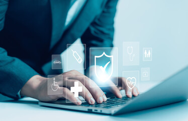 The concept of insurance represents various types of insurance such as insurance, travel, benefits,...