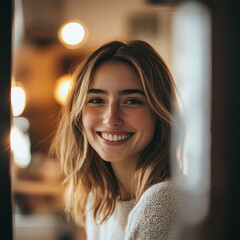 Young women smiling into camera