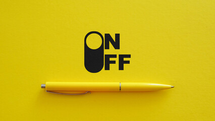 On and off toggle switch button. Start thinking. Creative idea generation process switching into...