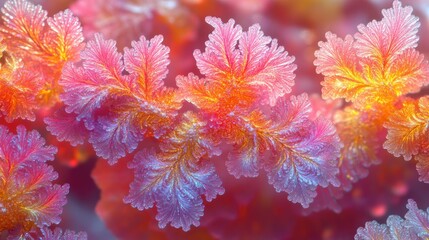 Abstract floral fractal design, vibrant colors, nature inspired