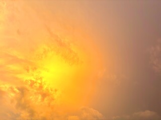 Beautiful sky with natural gradations. Thick clouds in the dusk sky on a winter night. Image of a cloudy sky in the afternoon. View of the night sky with golden light from the evening sun	
