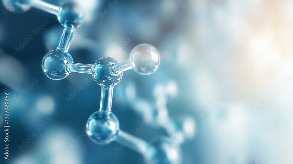 Poster detailed close up of molecular structure highlighting connection of atoms in scientific research : g