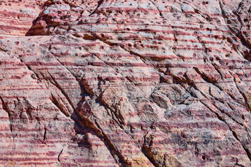 Layered Sedimentary Rock Texture at Eye-Level in Nevada Desert